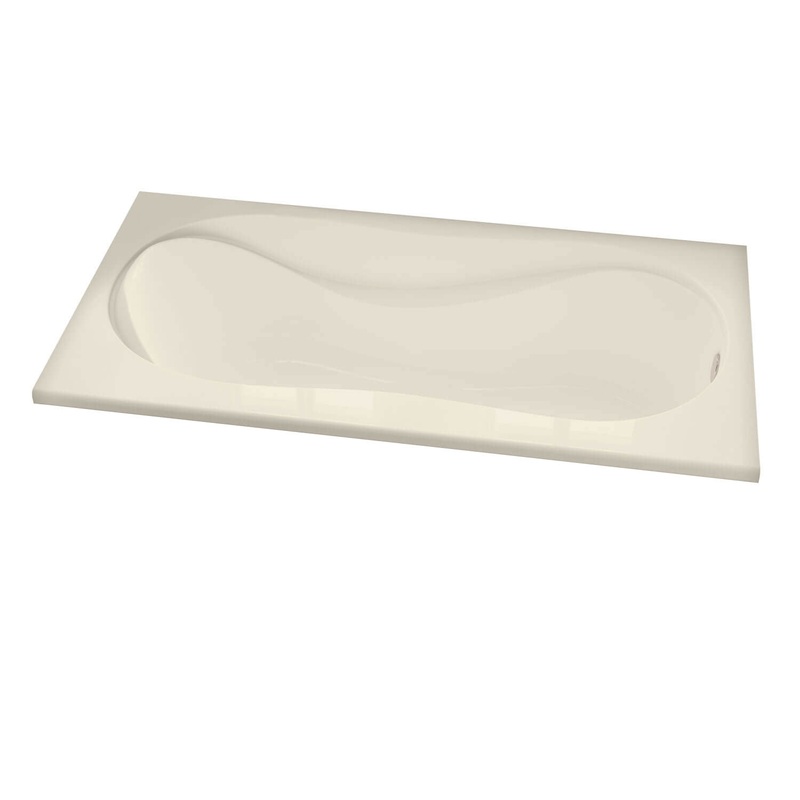 MAAX 102723-108-004-000 Cocoon 6636 Acrylic Drop-in End Drain Aerosens Bathtub in Bone