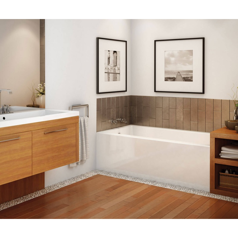 MAAX 105815-000-001-001 Rubix 6030 Acrylic Alcove Left-Hand Drain Bathtub in White