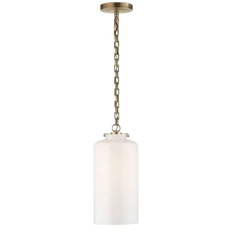One Light Pendant from the Katie Cylider Collection in Hand-Rubbed Antique Brass Finish by Visual Comfort Signature