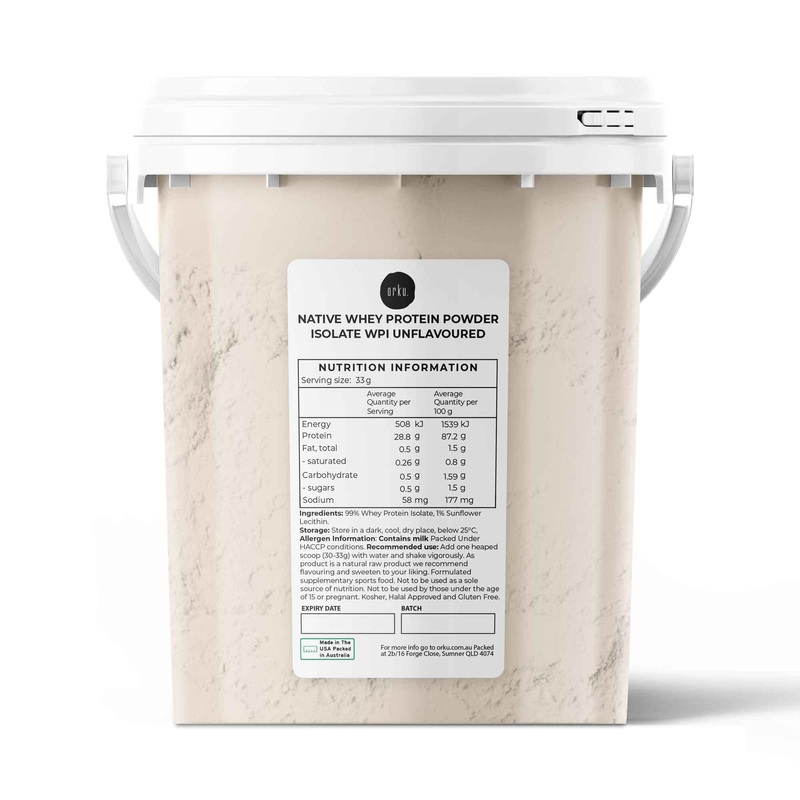 Orku 500g Native Whey Protein Isolate Powder – Unflavoured WPI Bucket