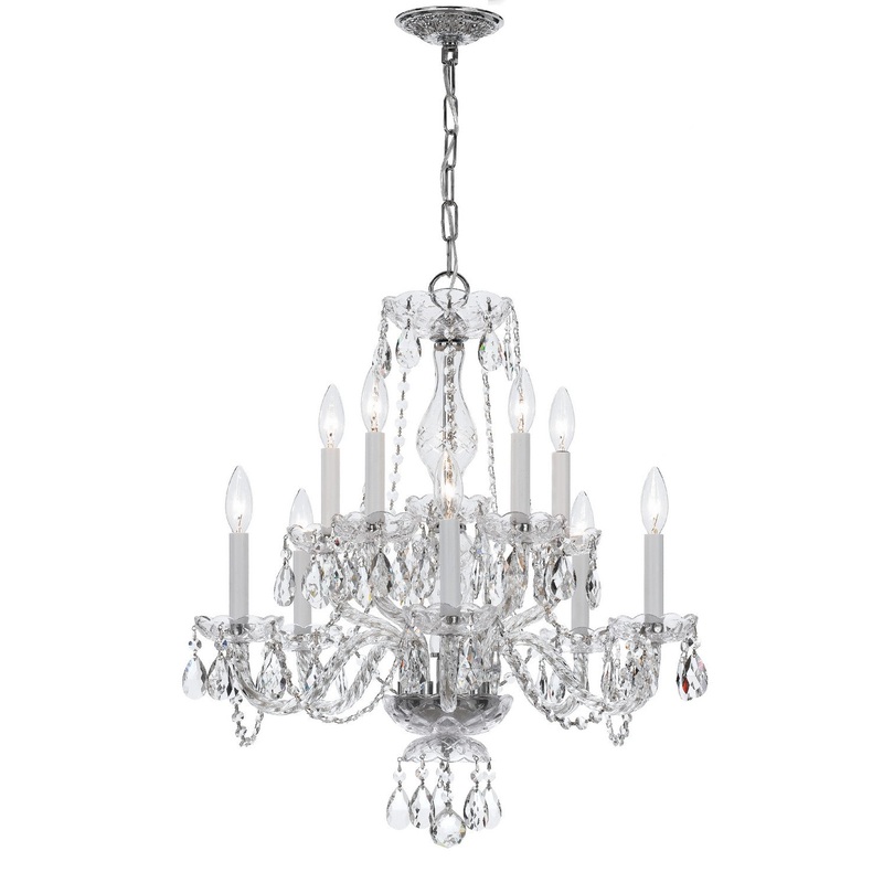 Ten Light Chandelier from the Traditional Crystal Collection in Polished Chrome Finish by Crystorama