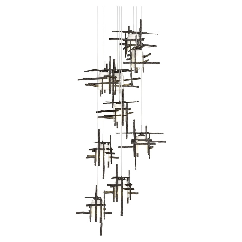 Tura 9-Light Frosted Glass Pendant Oil Rubbed Bronze