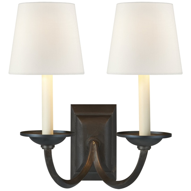 Two Light Wall Sconce from the Flemish Collection in Aged Iron Finish by Visual Comfort Signature