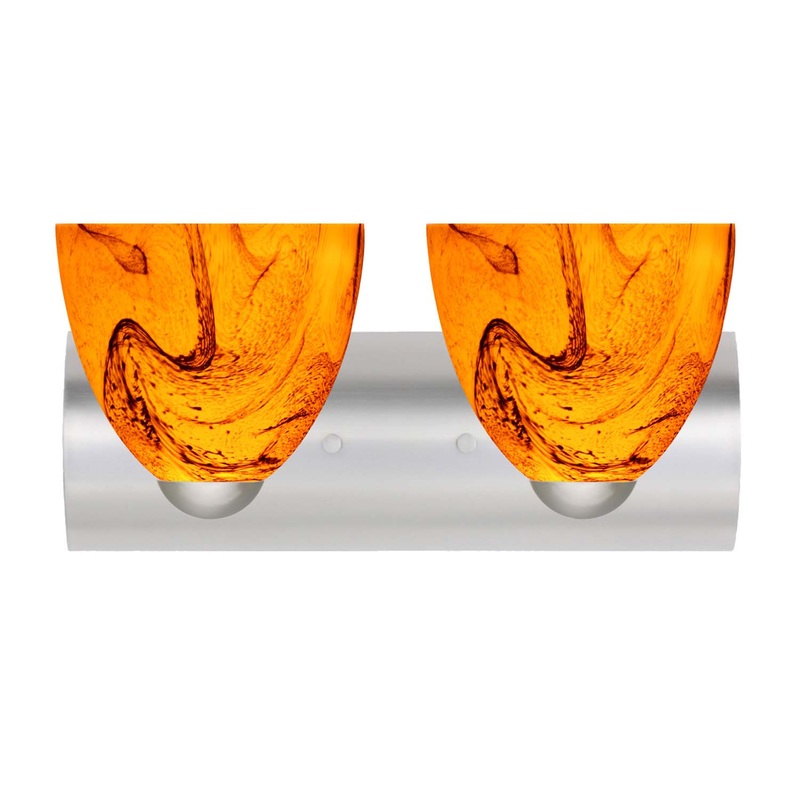 Two Light Wall Sconce from the Sasha Collection in Satin Nickel Finish by Besa