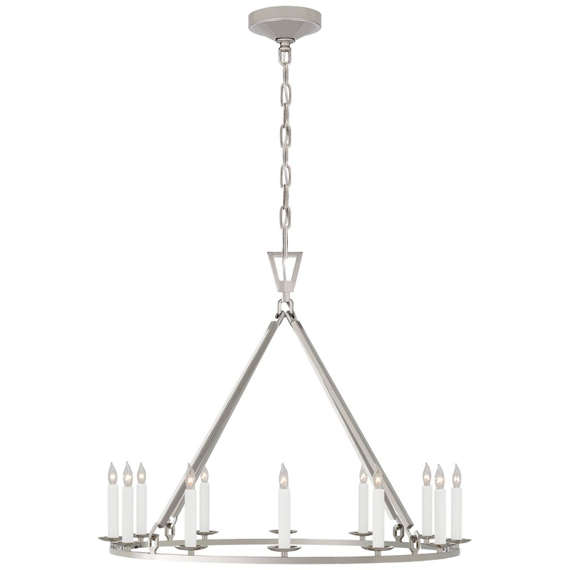 12 Light Chandelier from the Darlana Ring Collection in Polished Nickel Finish by Visual Comfort Signature