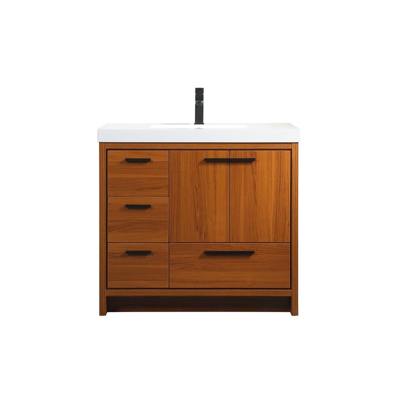 Bathroom Vanity Set from the Wyatt Collection in Teak Finish by Elegant Lighting