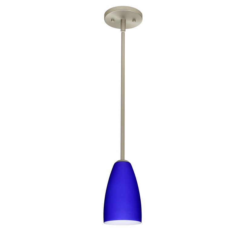 Besa 1TT-1511CM-LED-SN Riva One Light Pendant Satin Nickel