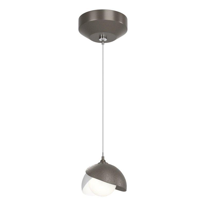 Brooklyn Double Shade Low Voltage Mini Pendant Dark Smoke White