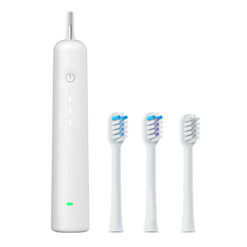 Electric Toothbrush with Ultra-Soft Gum Guard Brush Heads – IPX7 Waterproof, Ergonomic Design(white)