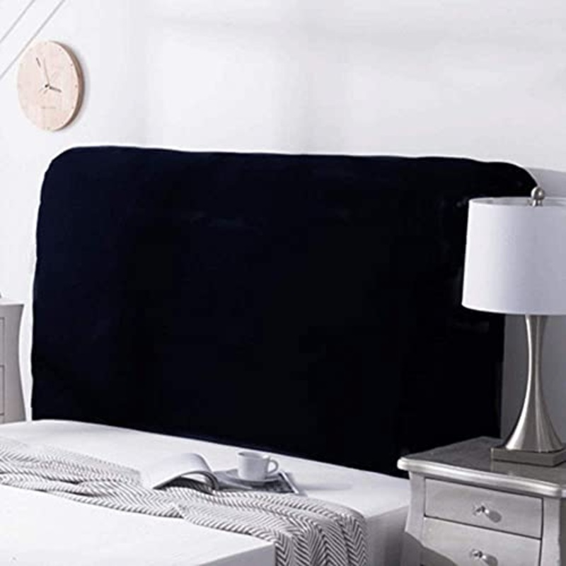 Fodera Per Testiera Letto Queen King Singolo Matrimoniale Morbido Elasticit Coperchio Della Testata Letto Pelle/Legno/Tessuto Letto Schienale Decorativa Protector Copertura,Black-Length180-200cm