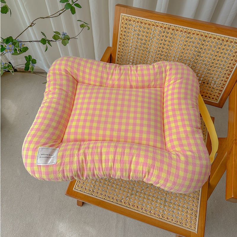 L Orange All-Season Pet Bed – Soft Washable Dog & Cat Lat with CoLfortable Cushion – WarL Winter Padding for SLall to Large Pets