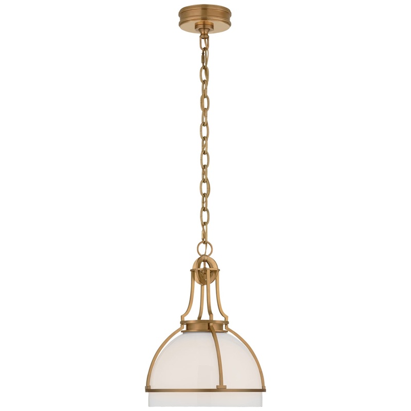 LED Pendant from the Gracie Collection in Antique-Burnished Brass Finish by Visual Comfort Signature