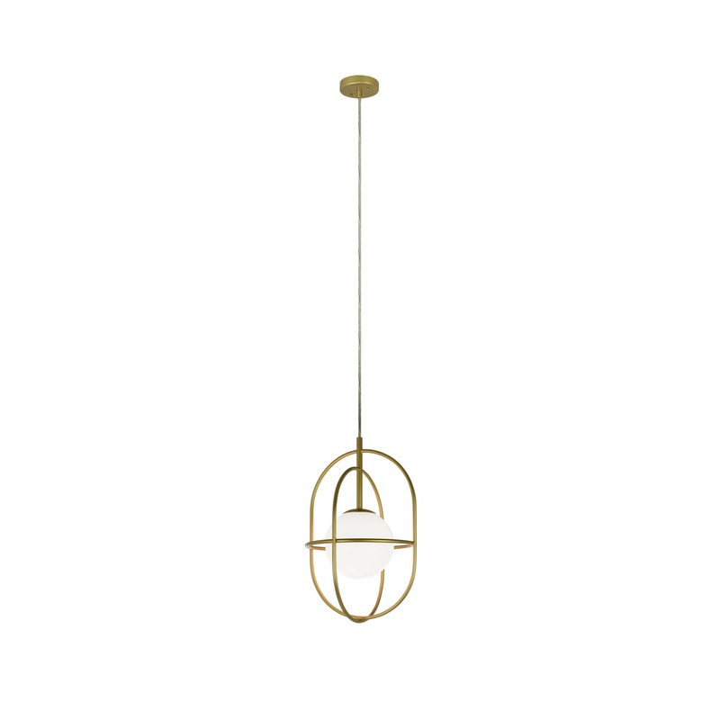 One Light Pendant from the Eclipse Collection in Gold Finish by Matteo Lighting