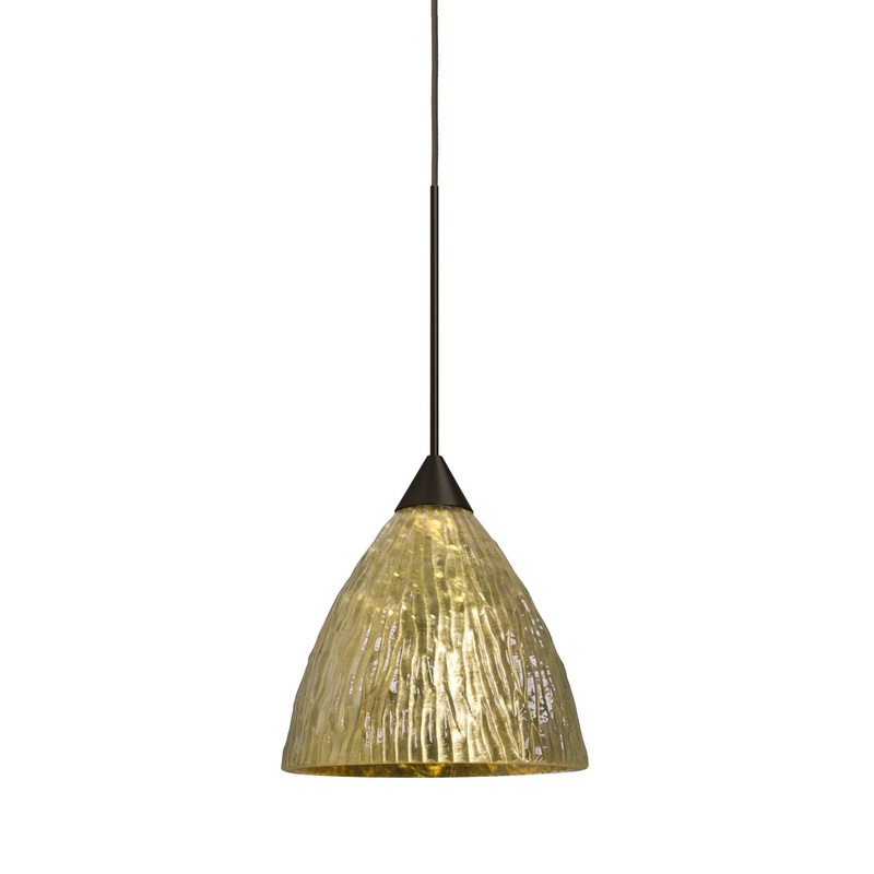One Light Pendant from the Eve Collection in Bronze Finish by Besa