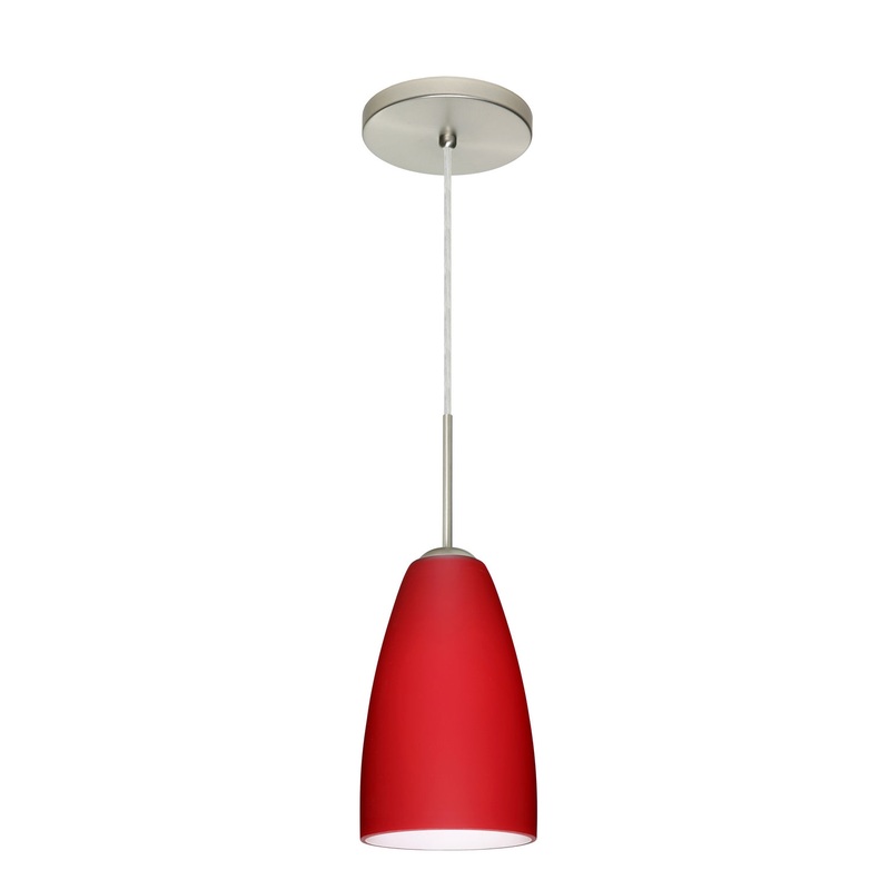 One Light Pendant from the Riva Collection in Satin Nickel Finish by Besa