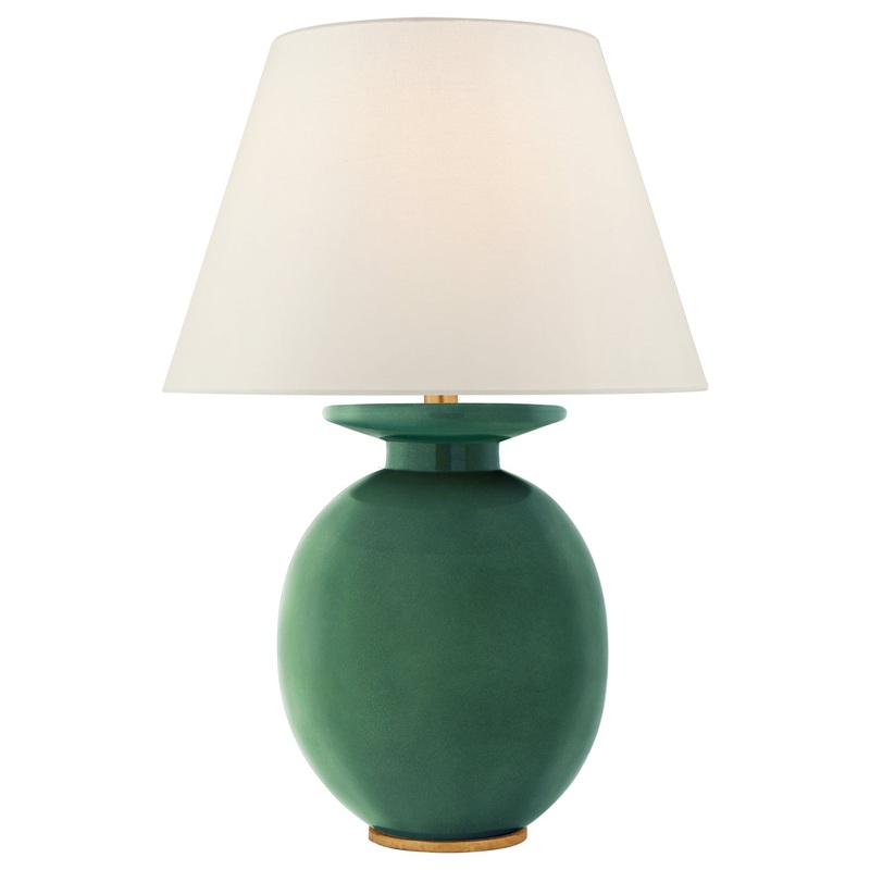 One Light Table Lamp from the Hans Collection in Celtic Green Crackle Finish by Visual Comfort Signature