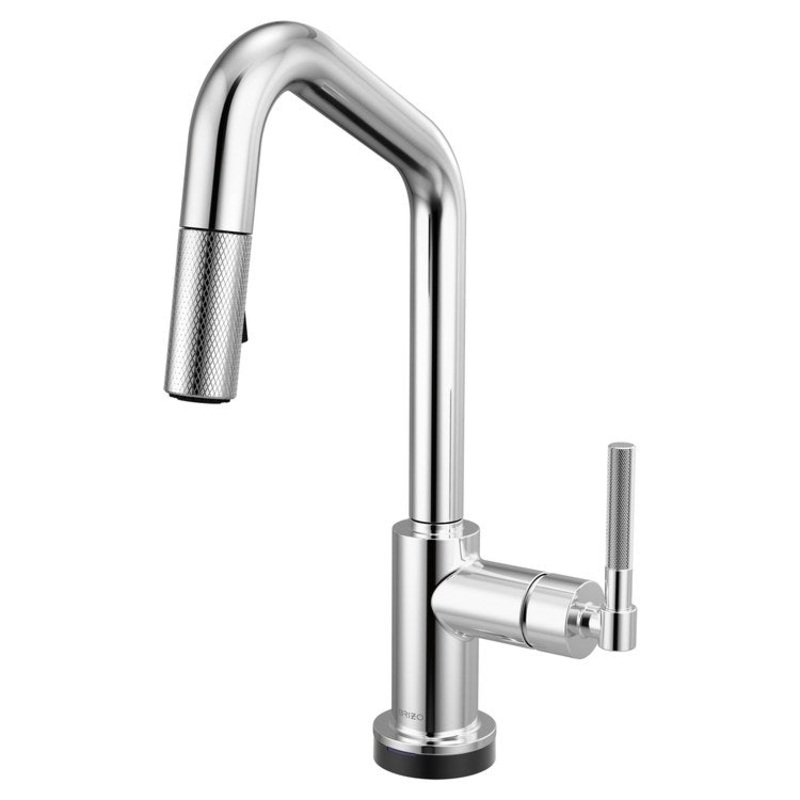 Prep Faucet Litze Smarttouch 1 Knurled Handle ADA Polished Chrome Pull Down Dual Function Angle 360 DEG Swivel 1.8 Gallons per Minute