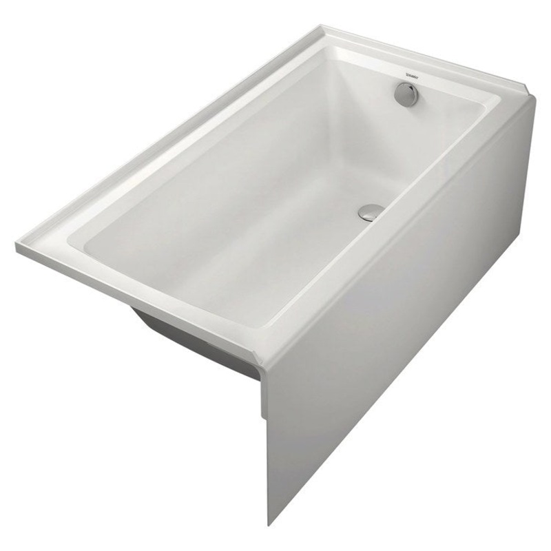 Soaking Tub Architec 60 x 32 Inch Alcove Right Drain White ADA Acrylic Above Floor