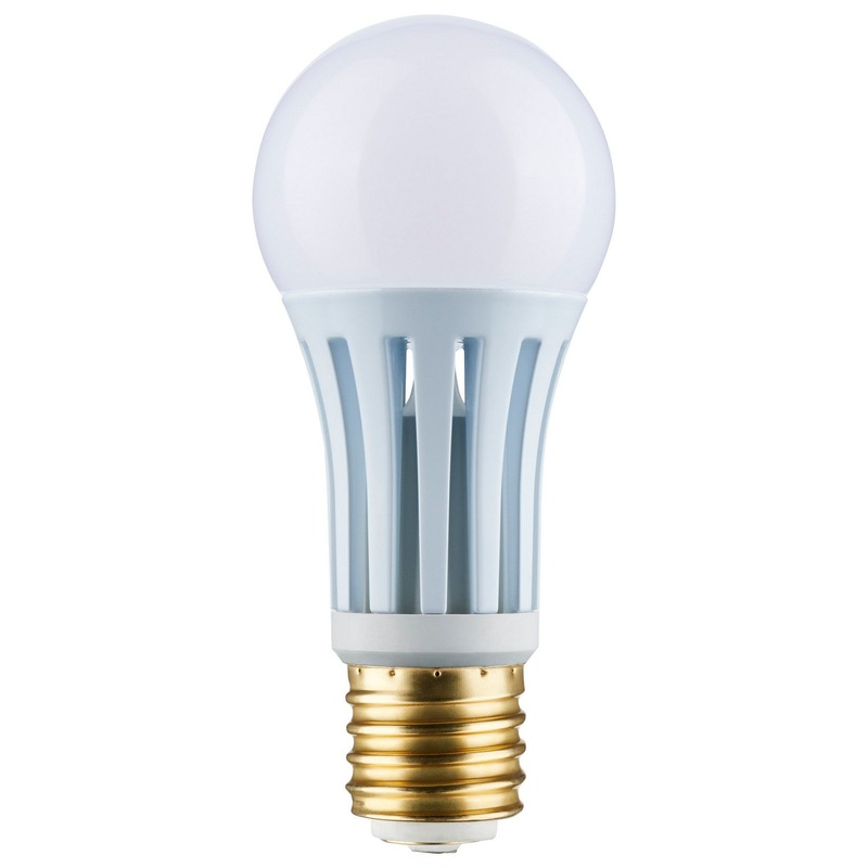 10/22/34 Watt PS25 LED Three-Way Lamp, E39d Mogul Base, 5000K, White Finish, 120 Volt Light Bulb by Satco