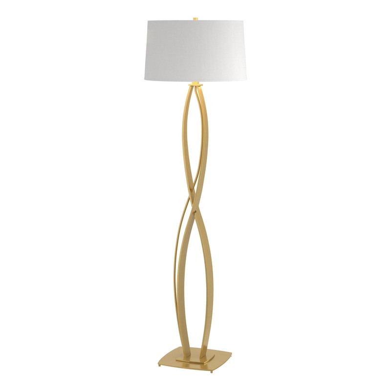 Almost Infinity Floor Lamp Modern Brass Natural Anna Shade (SF)