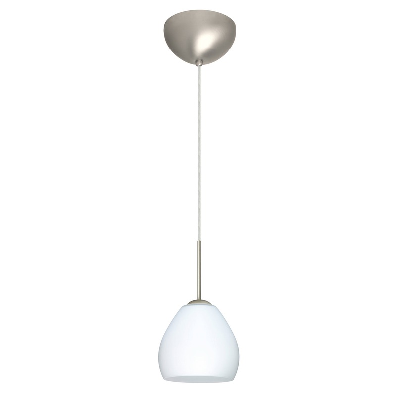 Besa 1BC-412207-HAL-SN Bolla One Light Pendant Satin Nickel