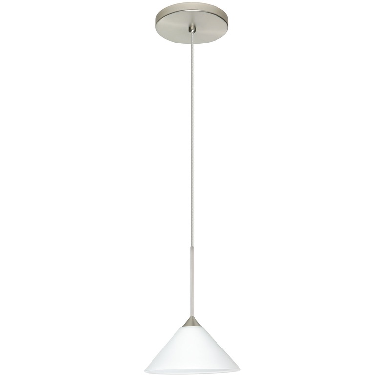 Besa 1XT-117607-LED-SN Kona One Light Pendant Satin Nickel