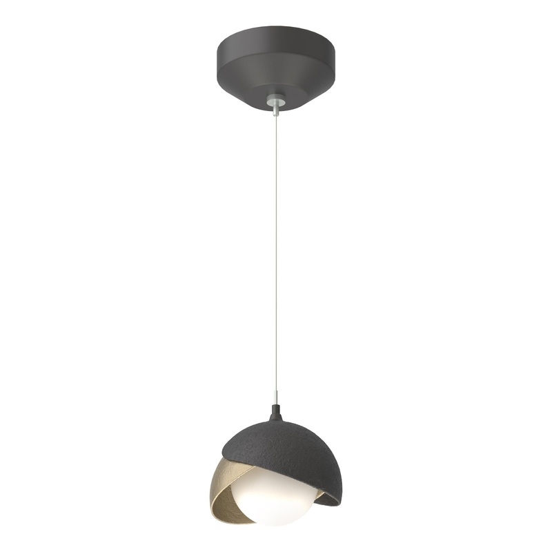 Brooklyn Double Shade Low Voltage Mini Pendant Black Soft Gold