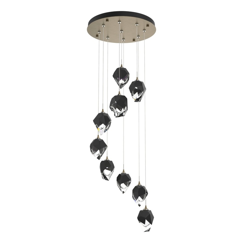 Chrysalis 9-Light Small Crystal Pendant Soft Gold Black Crystal (BP)
