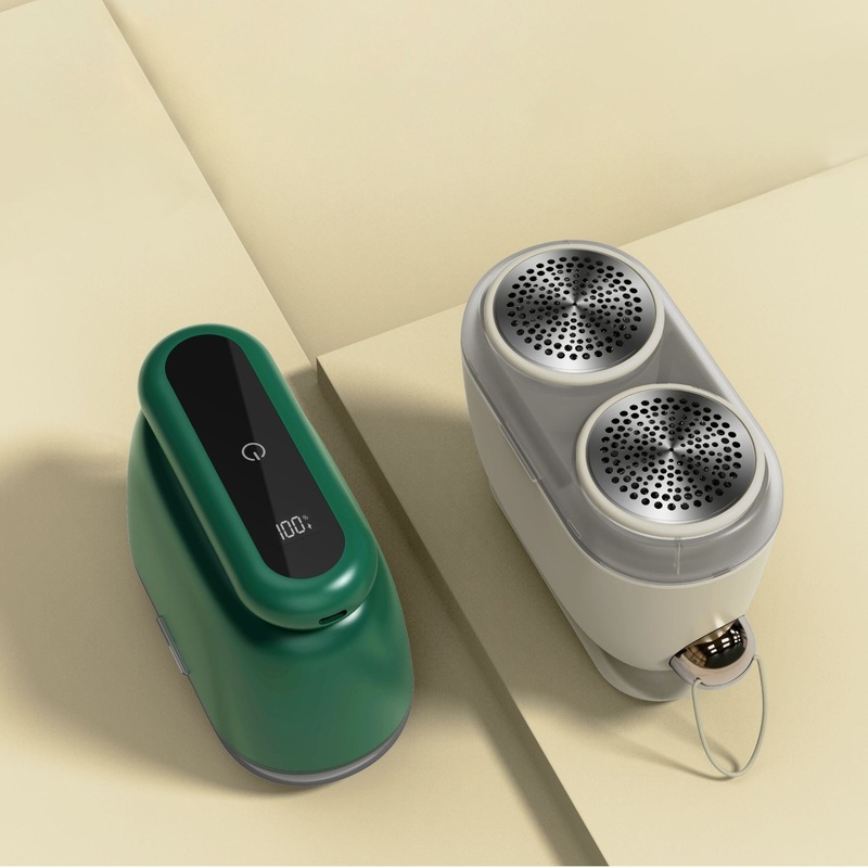 Compact Electric Lint Remover with LED Display & Dual Head – USB Rechargeable(Dark green)