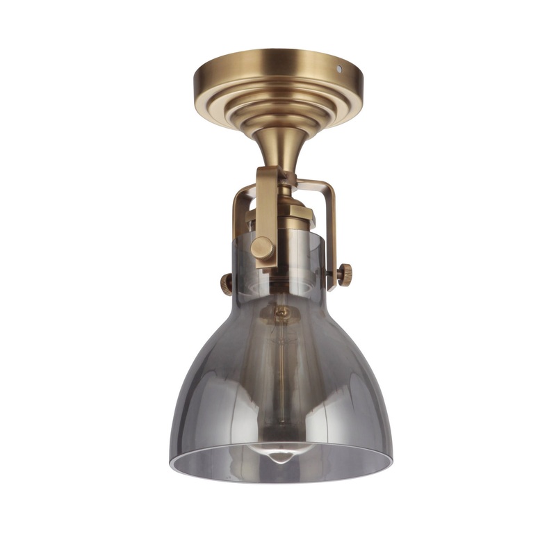 Craftmade X8317-VB State House One Light Semi Flush Mount Vintage Brass (Discontinued)