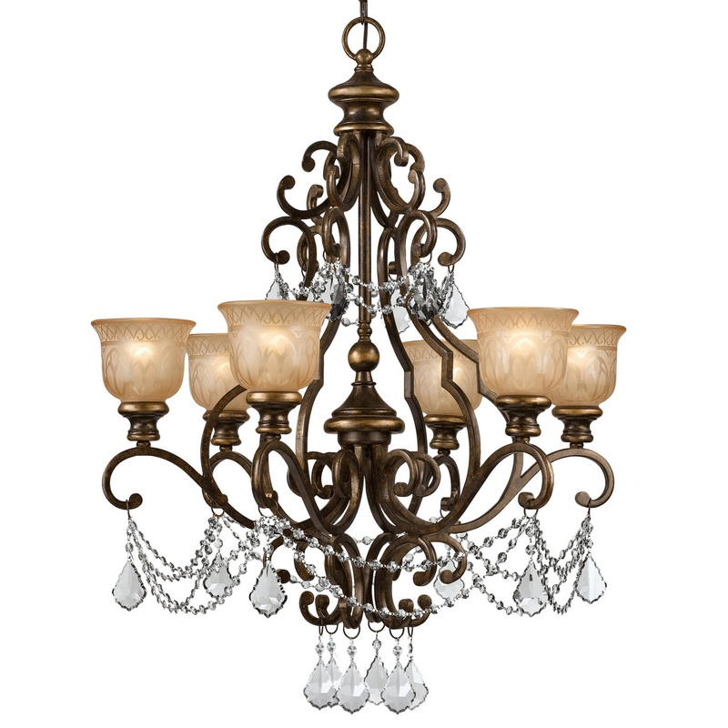 Crystorama 7516-BU-CL-SAQ Norwalk Six Light Chandelier Bronze Umber
