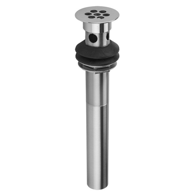 Lavatory Drain Wide Hole Grid with Overflow 1-1/2 Inch Satin Gold for Vessel Sinks 10-4/9 Inch Length