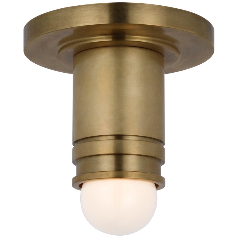 LED Flush Mount from the Top Hat Collection in Hand-Rubbed Antique Brass Finish by Visual Comfort Signature
