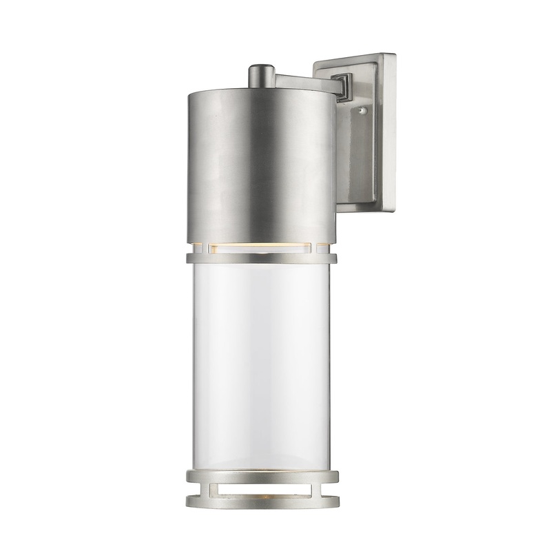 LED Outdoor Wall Light from the Luminata Collection in Brushed Aluminum Finish by Z-Lite