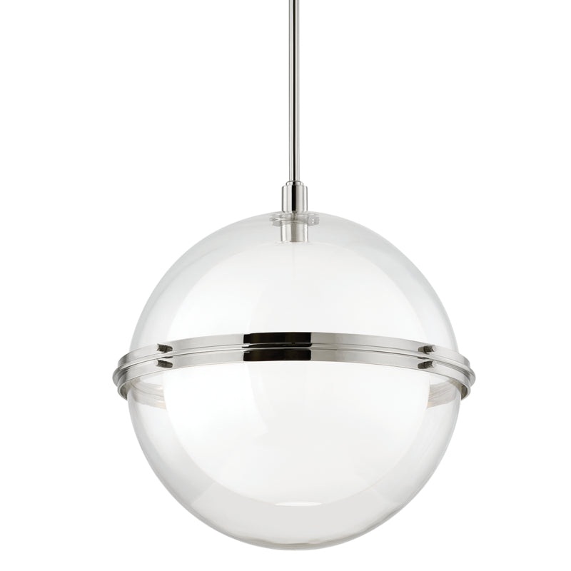 One Light Pendant from the Northport Collection in Polished Nickel Finish by Hudson Valley