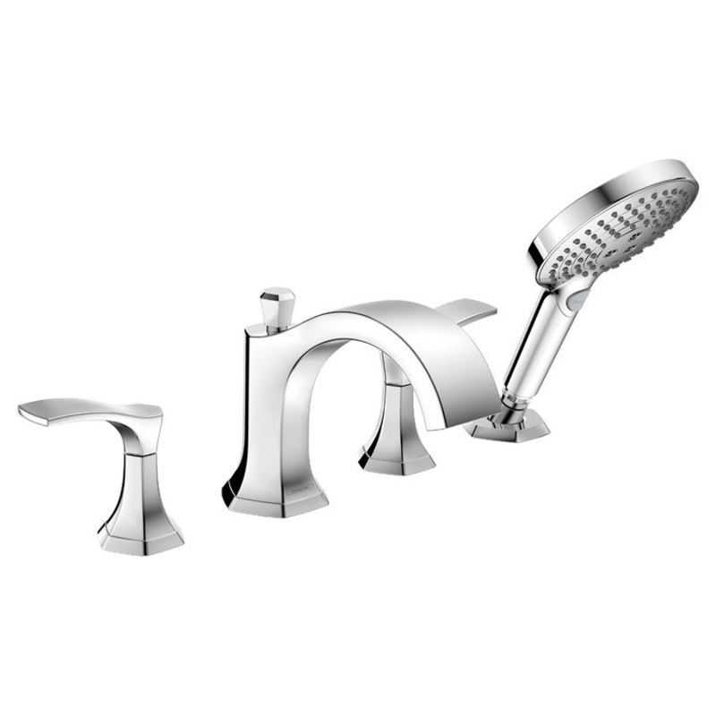 Roman Tub Trim Locarno with Handshower 2 Lever Chrome 4-7/8 Inch Spread 6.0 Gallons per Minute