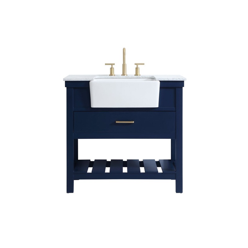 Single Bathroom Vanity from the Clement Collection in Blue Finish by Elegant Lighting