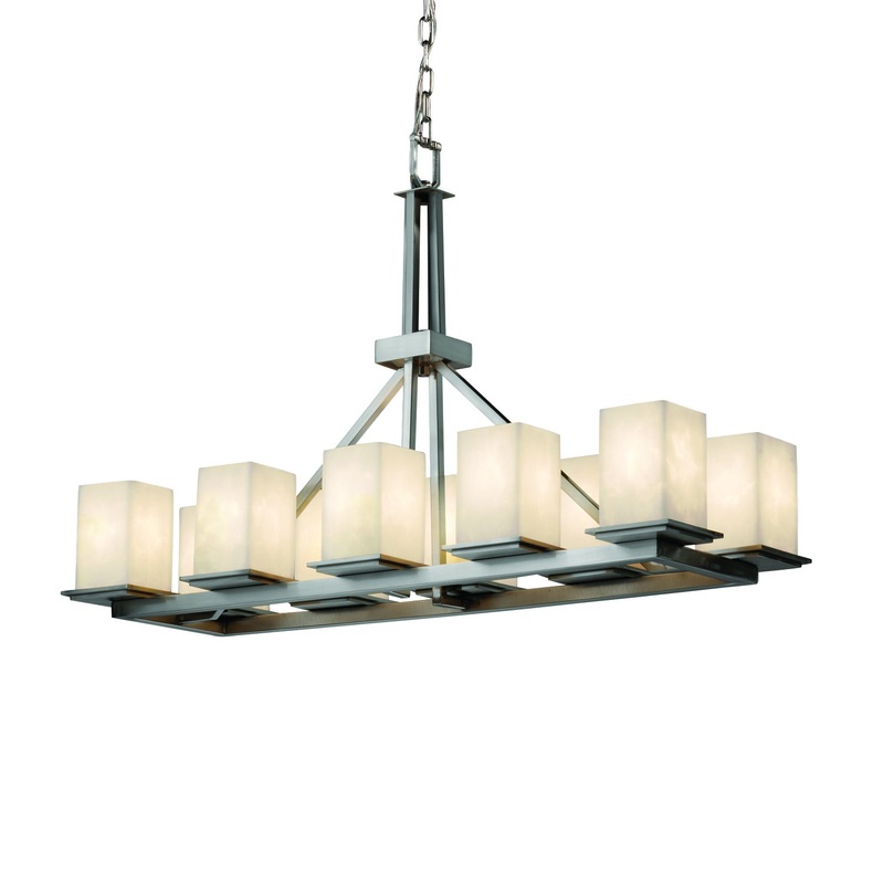 Ten Light Chandelier from the Clouds Collection in Brushed Nickel Finish by Justice Designs