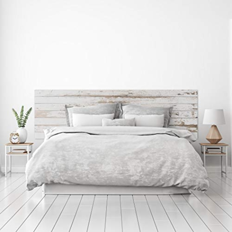 Testiera per letto in PVC, decorativa, economica, struttura in legno invecchiato, diverse misure (115 x 60)