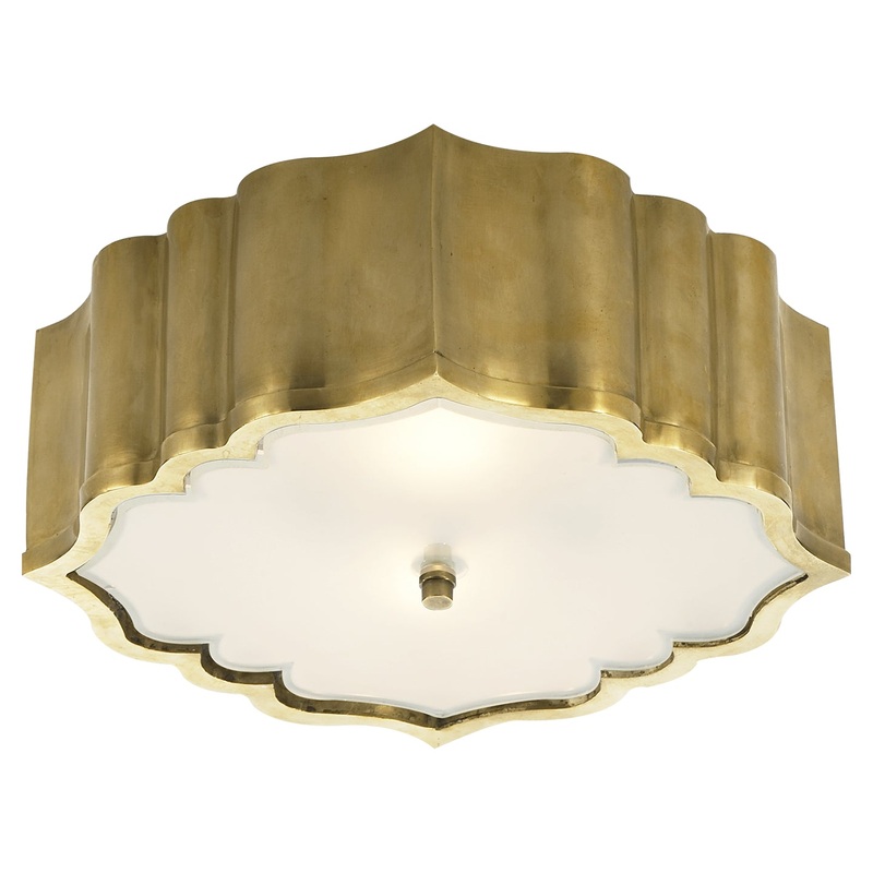 Three Light Flush Mount from the Balthazar Collection in Natural Brass Finish by Visual Comfort Signature