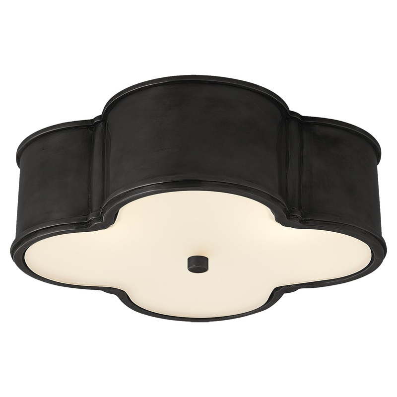 Three Light Flush Mount from the Basil Collection in Gun Metal Finish by Visual Comfort Signature