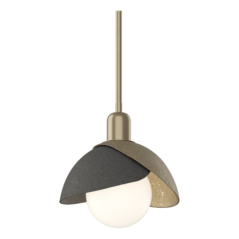 Brooklyn Double Shade Mini Pendant Soft Gold Natural Iron