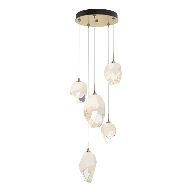 Chrysalis 5-Light Mixed Crystal Pendant Modern Brass White Crystal (WP)