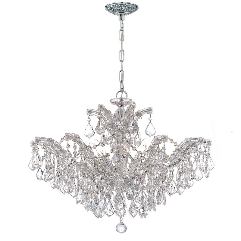 Crystorama 4439-CH-CL-S Maria Theresa Six Light Chandelier Polished Chrome