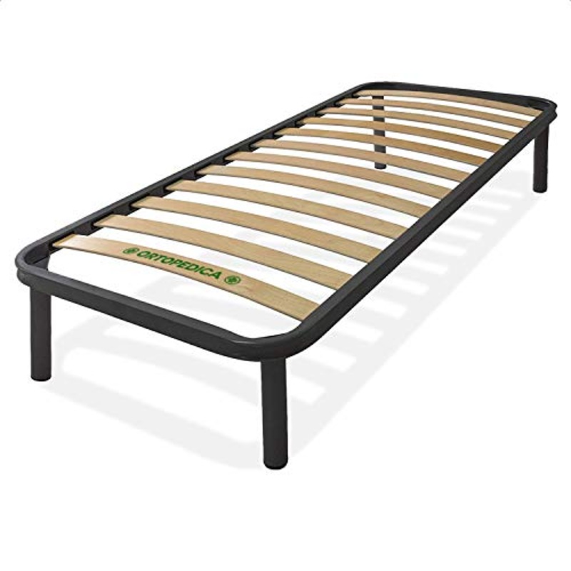 Dormiland – Rete Letto Ortopedica Singola 80x190cm – 13 Doghe in Legno e Struttura in Acciaio – 100% Made in Italy