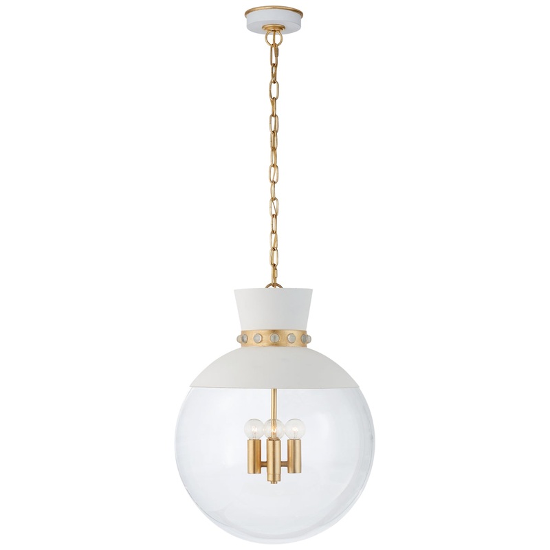 Four Light Pendant from the Lucia Collection in White And Gild Finish by Visual Comfort Signature
