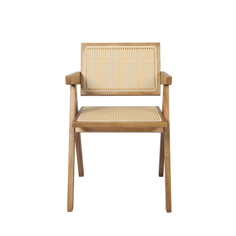 Levede 2x Dining Chair Solid Wood Rattan Natural