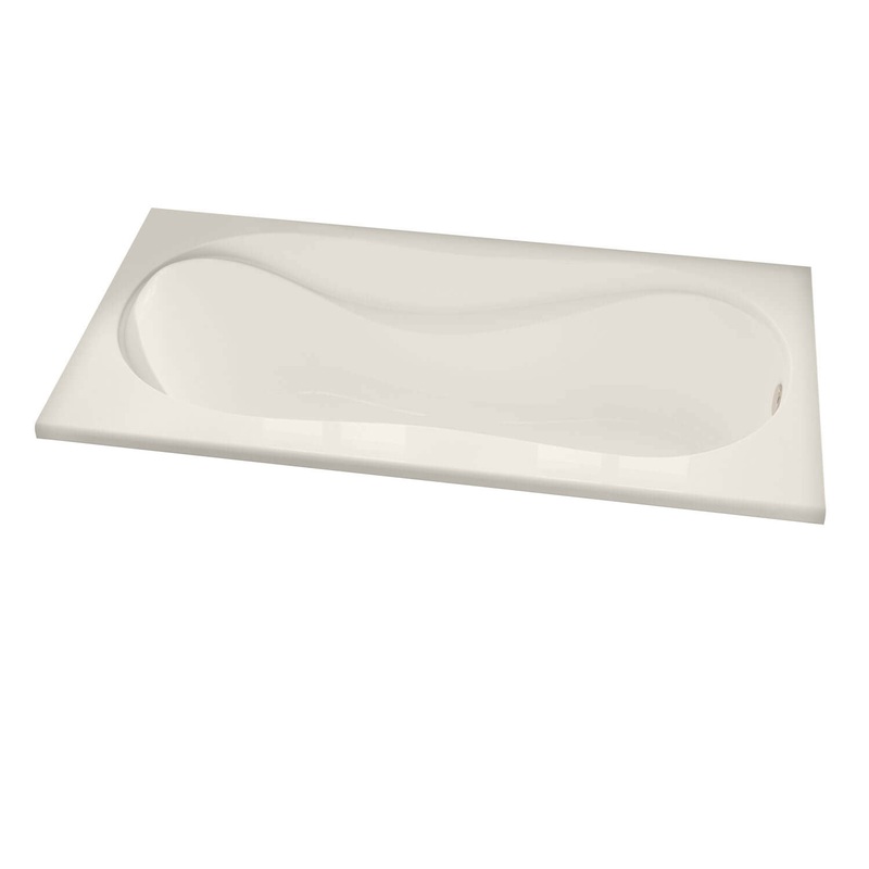 MAAX 102723-091-007-100 Cocoon 6636 Acrylic Drop-in End Drain 10 Microjets Bathtub in Biscuit