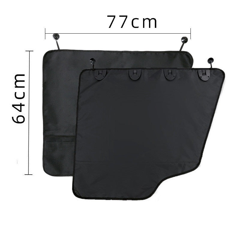 Pet Car Door Protector with Storage Pocket  – 77x64cm Black