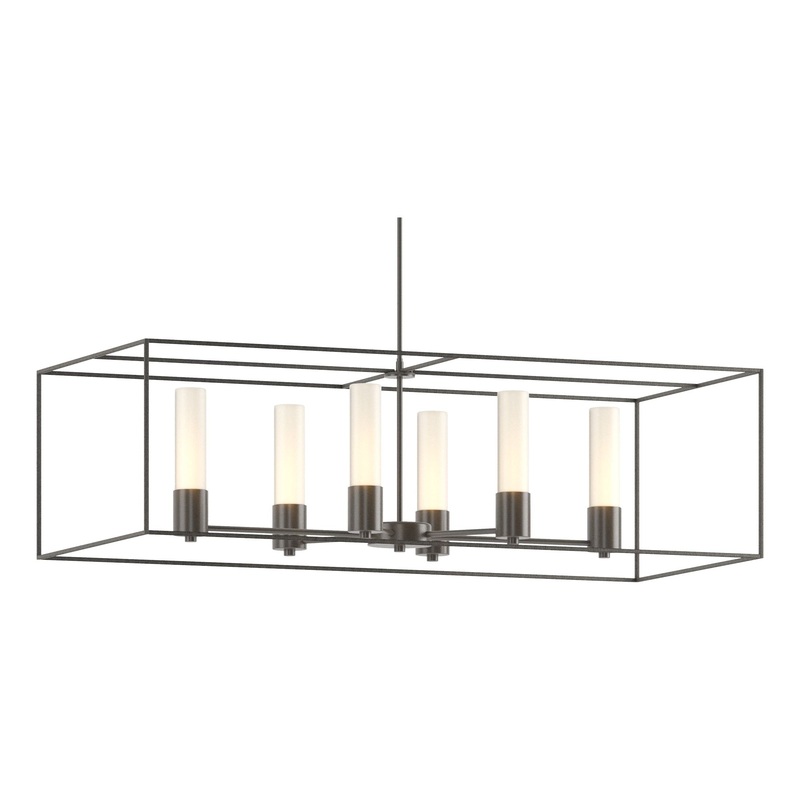 Portico Pendant Dark Smoke Natural Iron Opal Glass (GG)